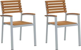 vidaXL Scaun pentru Grădină 2 pcs Maro 56 x 57 x 87 cm