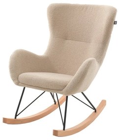 Fotoliu de copii bej balansoar cu tapițerie din țesătură bouclé Rocky – Vipack