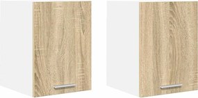 vidaXL Dulap suspendat Riga 2 pcs Stejar Sonoma și Alb 30 x 31 x 40 cm