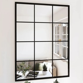 Oglindă de perete, negru, 80x60 cm, metal