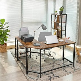 BII205 - Masa de Birou pe colt 138 cm, office industrial - Maro