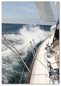 Fotografie imprimată pe sticlă Yacht pe mare
