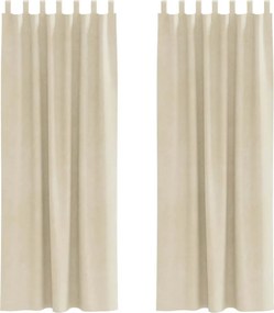 vidaXL Perdele opace 2 pcs Crem 140 x 245 cm Catifea