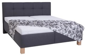 Pat tapițat MARIA, 160 x 200 cm, cu saltea și spațiu de depozitare, gri
