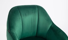 HR2055N Scaun Verde din Catifea cu Bază Aurie