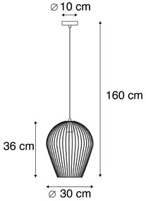 Lampă pendant de design aurie - Wire Ario