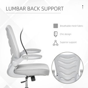 Scaun de Birou Ergonomic, Fotoliu Pivotant, Inaltime Reglabila, Functie de leganare 58.5x58x94.5-103.5cm, Gri Vinsetto | Aosom RO
