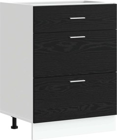 vidaXL Culoar de bază pentru bucătărie Stejar Negru 60 x 46 x 81,5 cm
