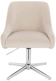 HR920CROSS Scaun Crem din Catifea cu Bază Cromata