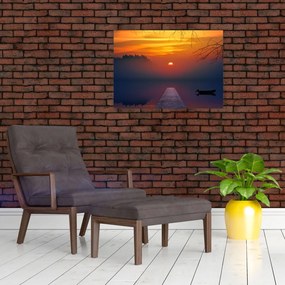 Tablou cu podul în apus de soare (70x50 cm)
