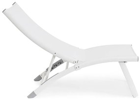 Șezlong de grădină alb din metal Taylor – Bizzotto
