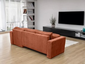 OFERTA Canapea de colt din teracota SMART COSARO, reversibila + 2 perne CADOU Calitatea a II-a