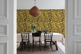 Fototapet, Snakey, Yellow, Rebel Walls