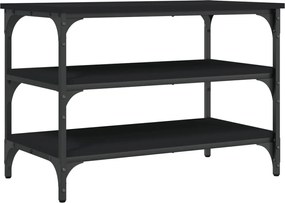 vidaXL Bancă de pantofi, negru, 70x38,5x49 cm, lemn prelucrat