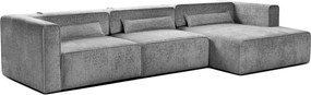 Colțar Extensibil 5 locuri ZANETTO, cu ladă de depozitare, 340x157x70 cm, Gri-Onyx / Dreapta