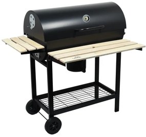 Grătar cu cărbuni, negru/lemn
