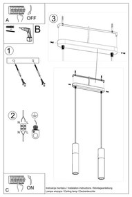 Lustră pe cablu PABLO 2xGU10/40W/230V negru