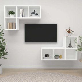 Dulapuri TV montaj pe perete, 4 buc., alb, PAL 4, Alb
