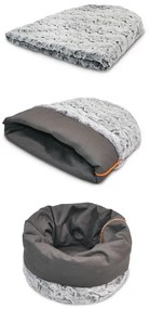 Pat pentru animale de companie gri pentru animale de companie ø 33 cm Snuggle Bed 3in1 Husky Grey S – P.L.A.Y.