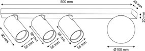 Brilagi - Spot de tavan SELE BALL 3xGU10/30W/230V + 1xG9/10W bej
