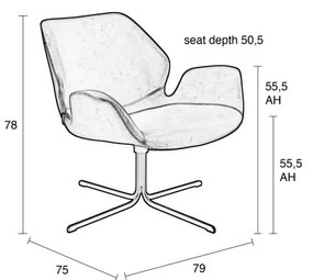 Scaun Zuiver Nikki, negru