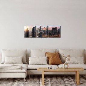 Tablou - Panorama din Dubai (cu ceas) (90x30 cm)