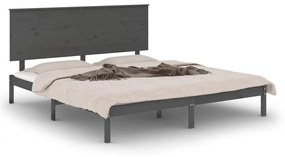 3104825 vidaXL Cadru de pat, gri, 200x200 cm, lemn masiv de pin