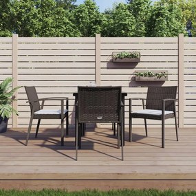 vidaXL Set mobilier de grădină cu perne, 5 piese, poliratan și oțel