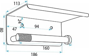 Suport pentru hârtie igienică cu poliță 6613 Modern Copper