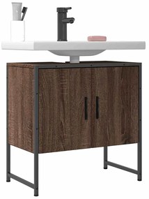 vidaXL Dulap chiuvetă de baie, stejar maro, 60x33x60 cm lemn prelucrat