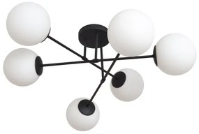 Lustră aplicată MOON 6xE27/15W/230V negru