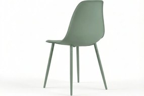 Set 2 bucati scaune din plastic OSAKA, verde salvie