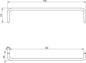 SILIA Suport pentru Prosoape, Montare pe Perete Finisaj: Titan ADI_D621