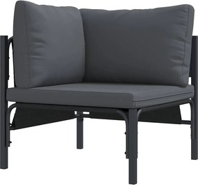 vidaXL Mobilier pentru Exterior cu pernă Antracit 80 x 80 x 71 cm Oțel