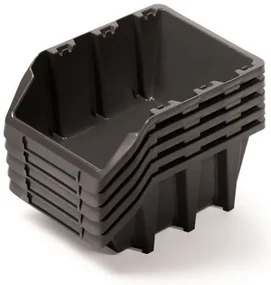 Set de 5 cutii de depozitare fiecare 19,8 x 11,8 x 8,4 cm, negru