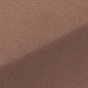 decoDoma Cearşaf cu elastic jersey EXCLUSIVE maro închis 180 x 200 cm
