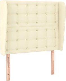 vidaXL Tăblie de pat cu aripioare, crem, 83x23x118/128 cm, piele eco