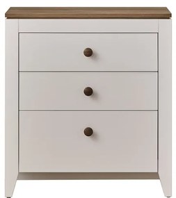 Comoda copii cu 3 sertare, alb, colectia Lucia, 75x41x83 cm
