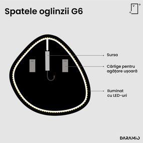 Oglindă atipică cu iluminare LED G6