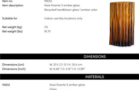 Vaza LUX, Sticla Suflata, Reciclata, Vivente S, 119312 HZ