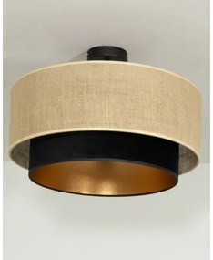 Plafonieră aplicată SARTA, 1xE27/60W/230V, Ø 45 cm, negru/jută