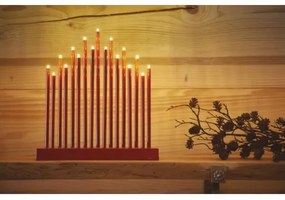 Sfeșnic LED de Crăciun 17xLED/3xAA roșu