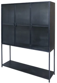 Vitrina din metal cu 3 usi si 3 rafturi, stil industrial