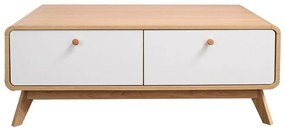 Comodă TV albă/în culoare naturală cu aspect de lemn de stejar 100x40 cm Caitlin – Støraa