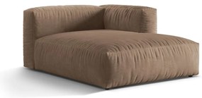 Modul pentru canapea modulară maro deschis cu tapițerie din catifea (cu colț pe partea dreaptă) Martina – Micadoni