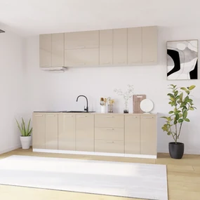 Bucatarie Love MDF lucios, 260 cm, Cappuccino