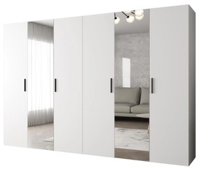 Dulap de haine 300 cm Borry 2 (alb + Negru). 1125846