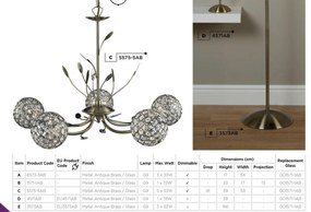 Lampadar / Lampa de podea Bellis II alama antique EU3573AB SRT