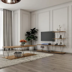 Mobilier living Baska (Pin atlantic + Negru). 1073112
