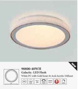 Plafoniera LED design modern Galactic alb, auriu